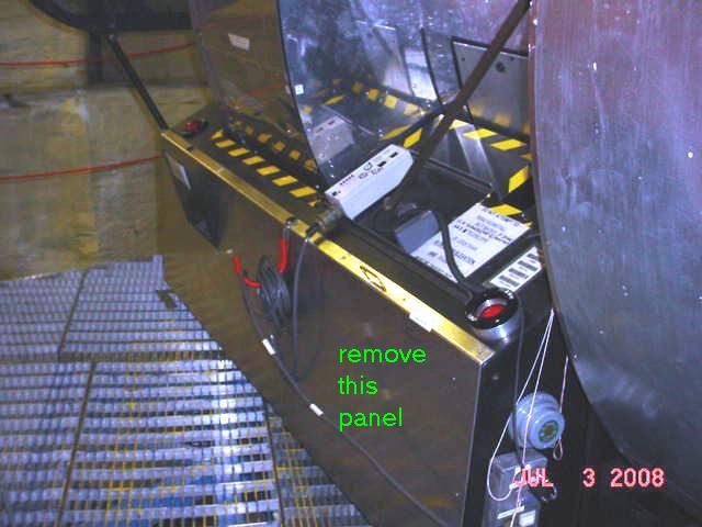 Image showing panel to be removed for resetting rotator