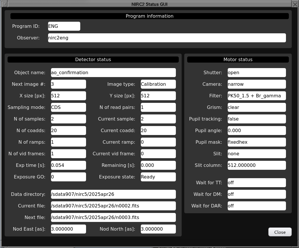 NIRC2 status GUI