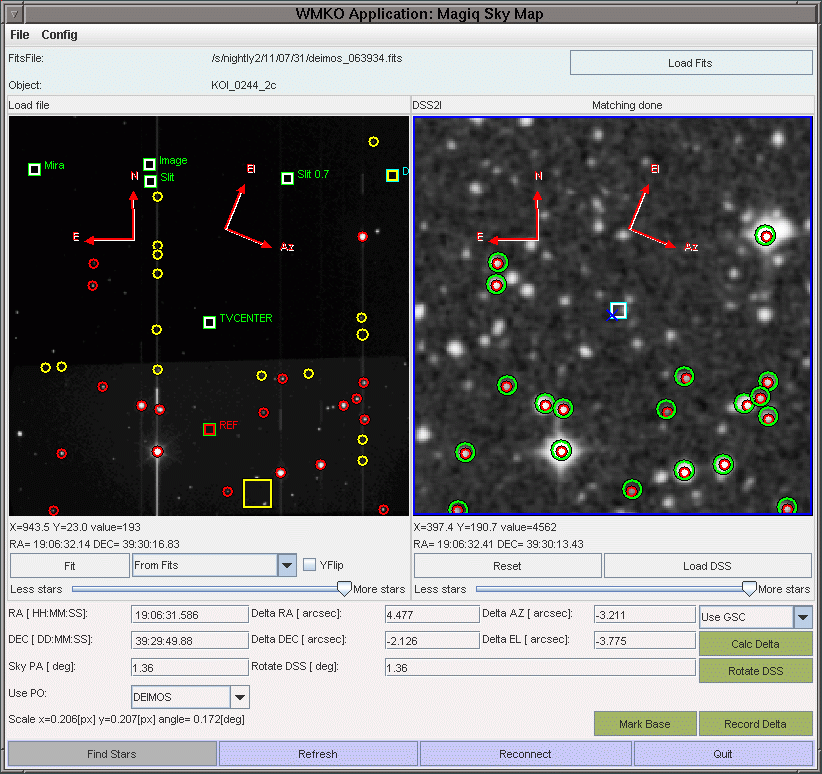 User Interface for the SKYMAP tool
