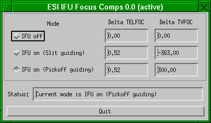 widget interface for ifuFocusComp tool